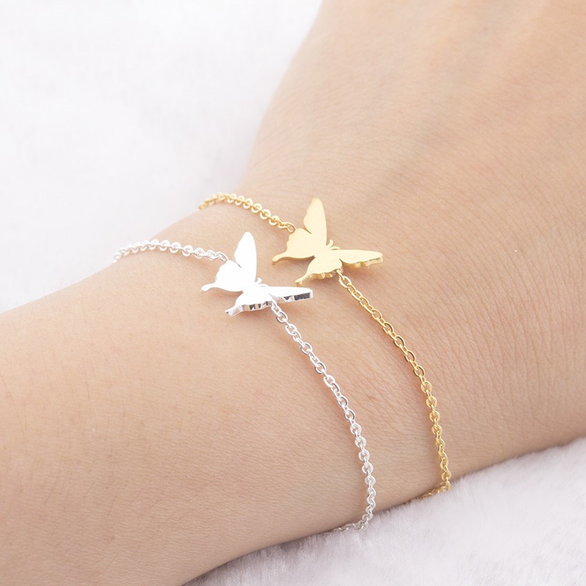 Lovely-Butterfly-Charm-Bracelet-for-Kids-Women-Friendship-Best-Friend-Gift-Butterflies-Bracelet-Bangle-Stainless-Steel